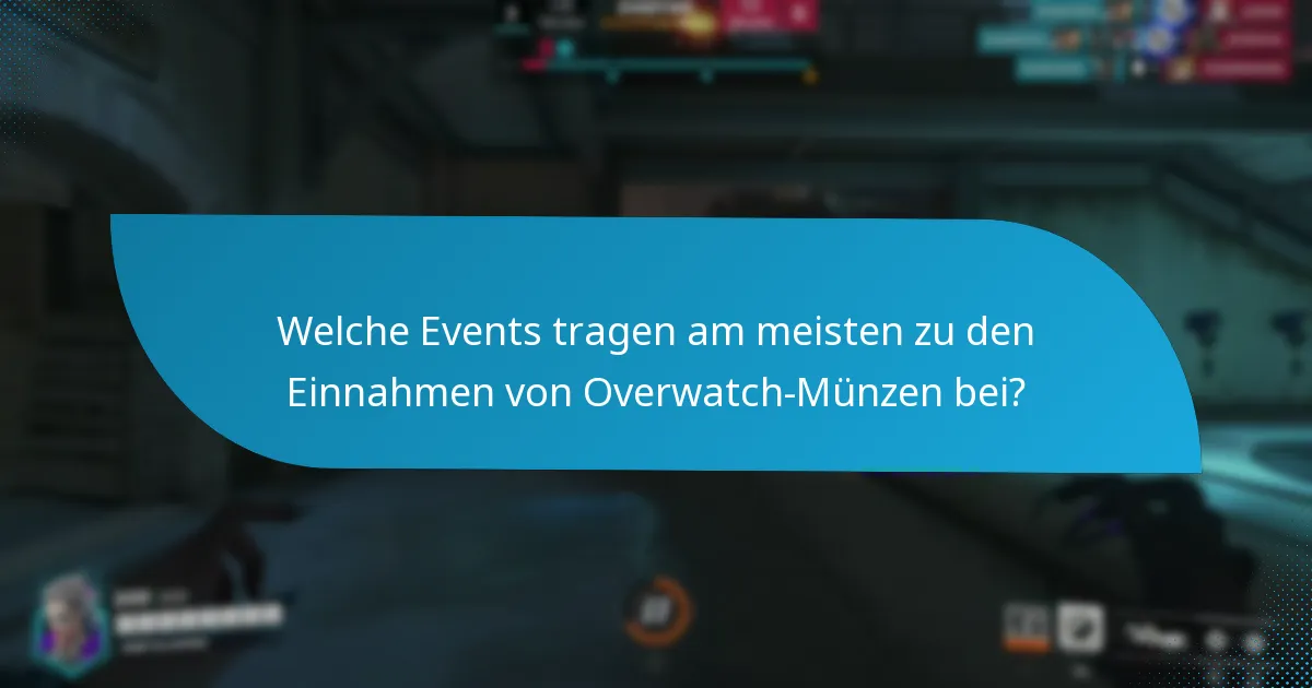 Welche Events tragen am meisten zu den Einnahmen von Overwatch-Münzen bei?
